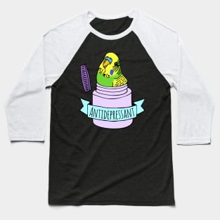 Antidepressant Green Budgie Baseball T-Shirt